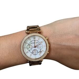 Michael Kors Women's Parker Rose Gold Watch Crystals MK5491 FOR PARTS